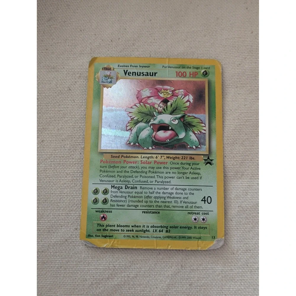 2000 Venusaur Black Star Promo 13 Holo Pokemon WOTC Card Poor Damaged
